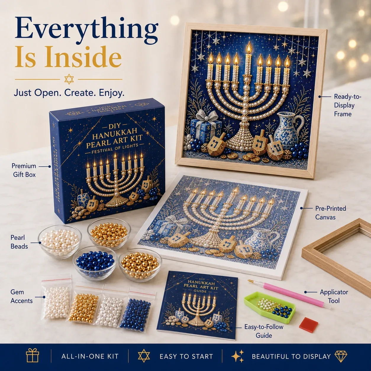 🔥LAST DAY 50% OFF - 🕎✨DIY Hanukkah Pearl Art Kit
