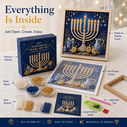🔥LAST DAY 50% OFF - 🕎✨DIY Hanukkah Pearl Art Kit