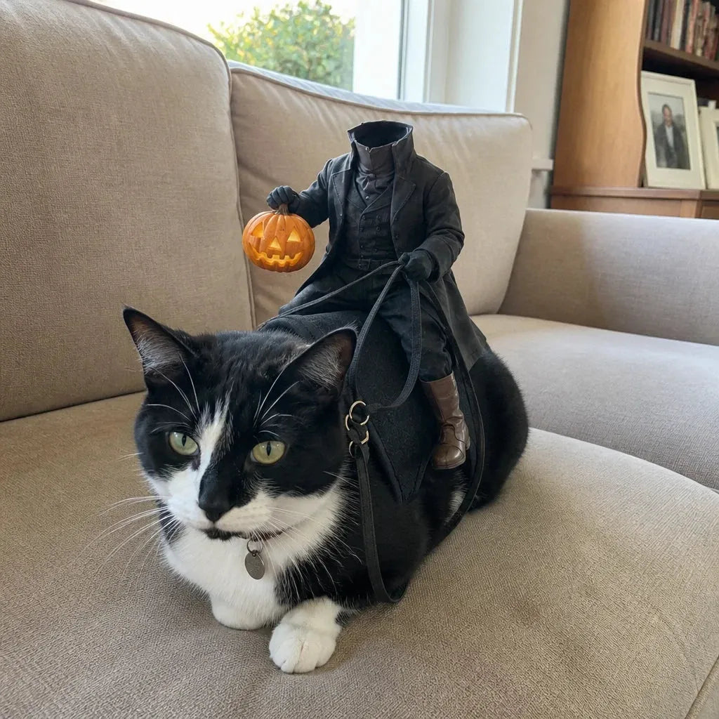 🎃 Funny Headless Horseman Halloween Pet Costume