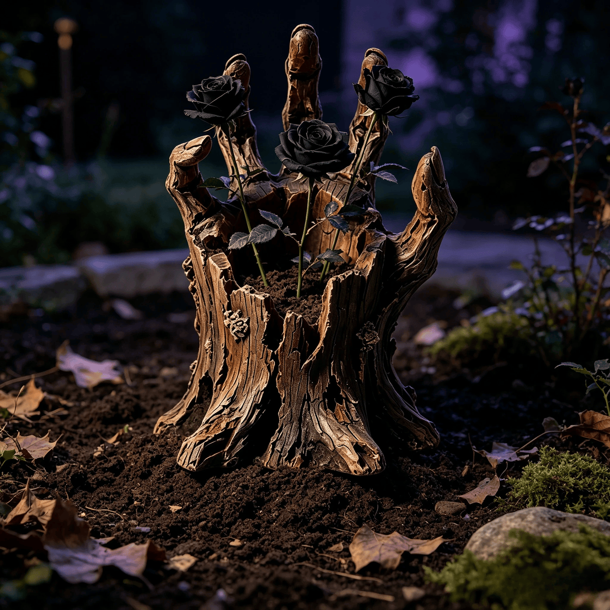 🎃🖐️ Creepy Graveyard Hand Stake – Rustic Halloween Garden & Planter Decor