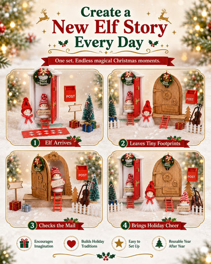 🎅 Magical Christmas Door Decoration – Create A Whimsical Holiday Wonderland At Home✨22 Pcs Red Foam Fairy Door Kit