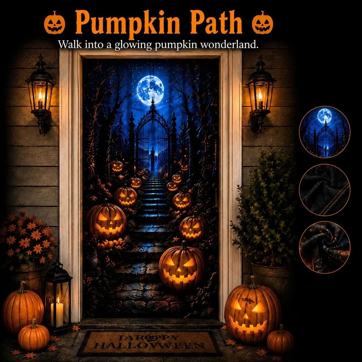 👻🚪 Haunted Gateway Illusion Curtain – 5 Spooky Doorway Scenes for Halloween