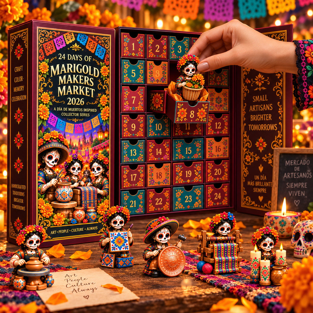 24 Days of Handcrafted Tradition — Día de Muertos Marigold Makers Market Advent Calendar 2026
