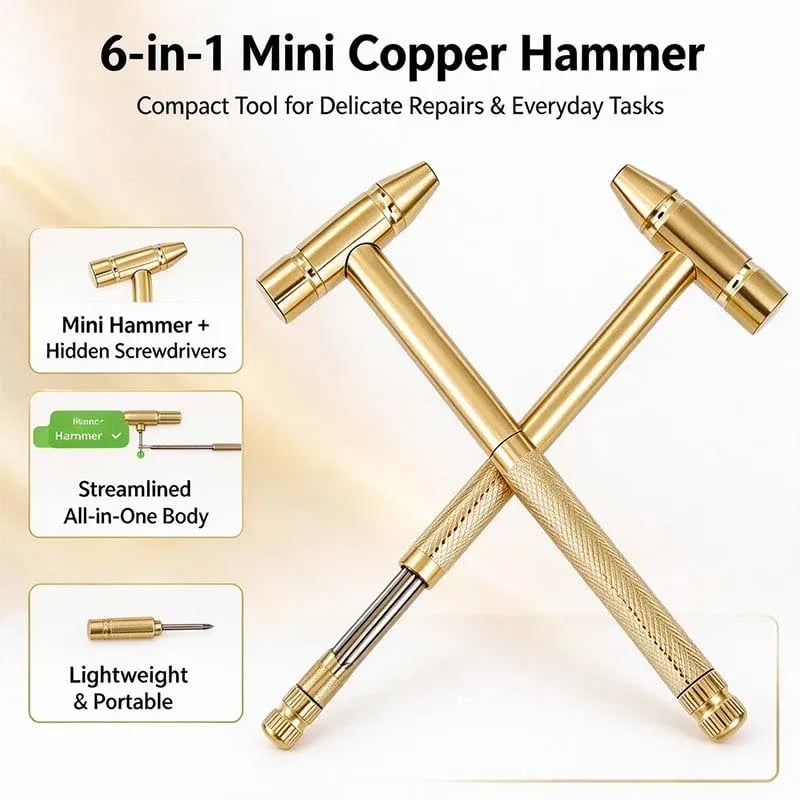 🛠️6 in 1 Mini Multifunction Hammer & Screwdriver Hand Tools Ideal