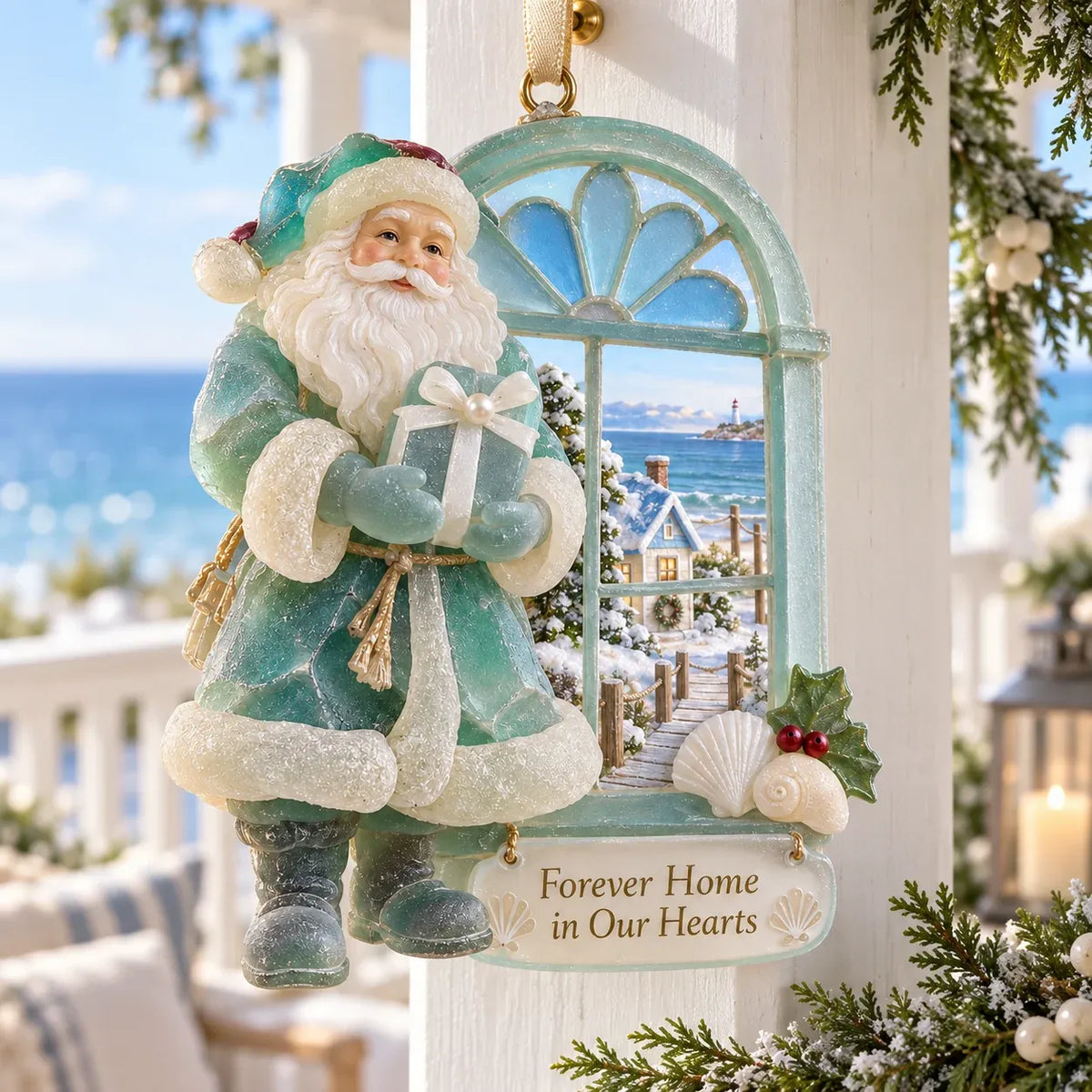 🎄Coastal Santa Christmas Ornament