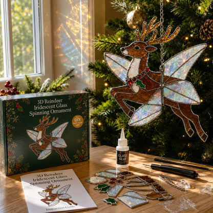 🎄Beginner-Friendly 3D Christmas Iridescent Suncatcher DIY Kit | Complete Kit with Glass-Style Panels, Metal Frames, Hanging Chain, Tools & Step-by-Step Guide Included 💕