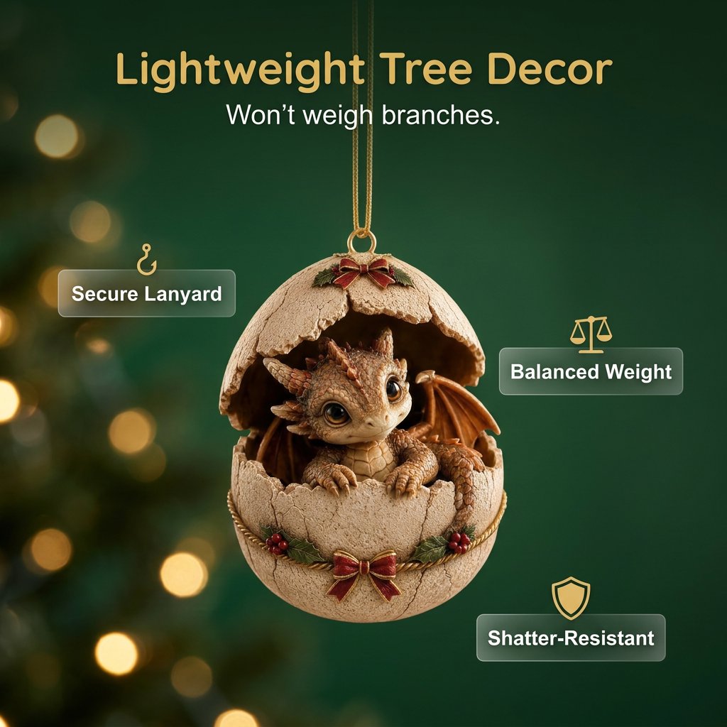 🐉🔥 Legendary Dragon Hatchling Egg Ornament