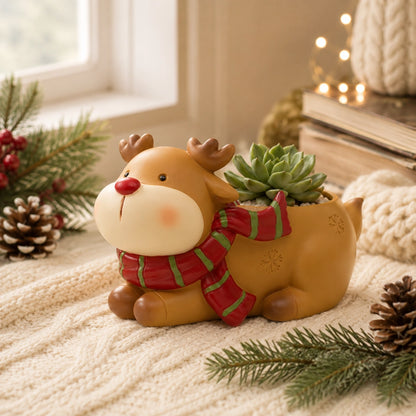 🌿Whimsical Christmas Animal Succulent Planters