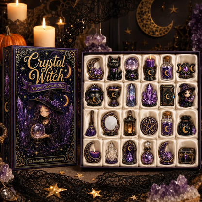 🔮 2026 Crystal Witch Advent Calendar | 24 Days of Mystical Miniatures, Crystal-Inspired Surprises & Witchy Fantasy Charm ✨