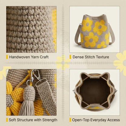 Handmade Crochet Flower Tote 🌼