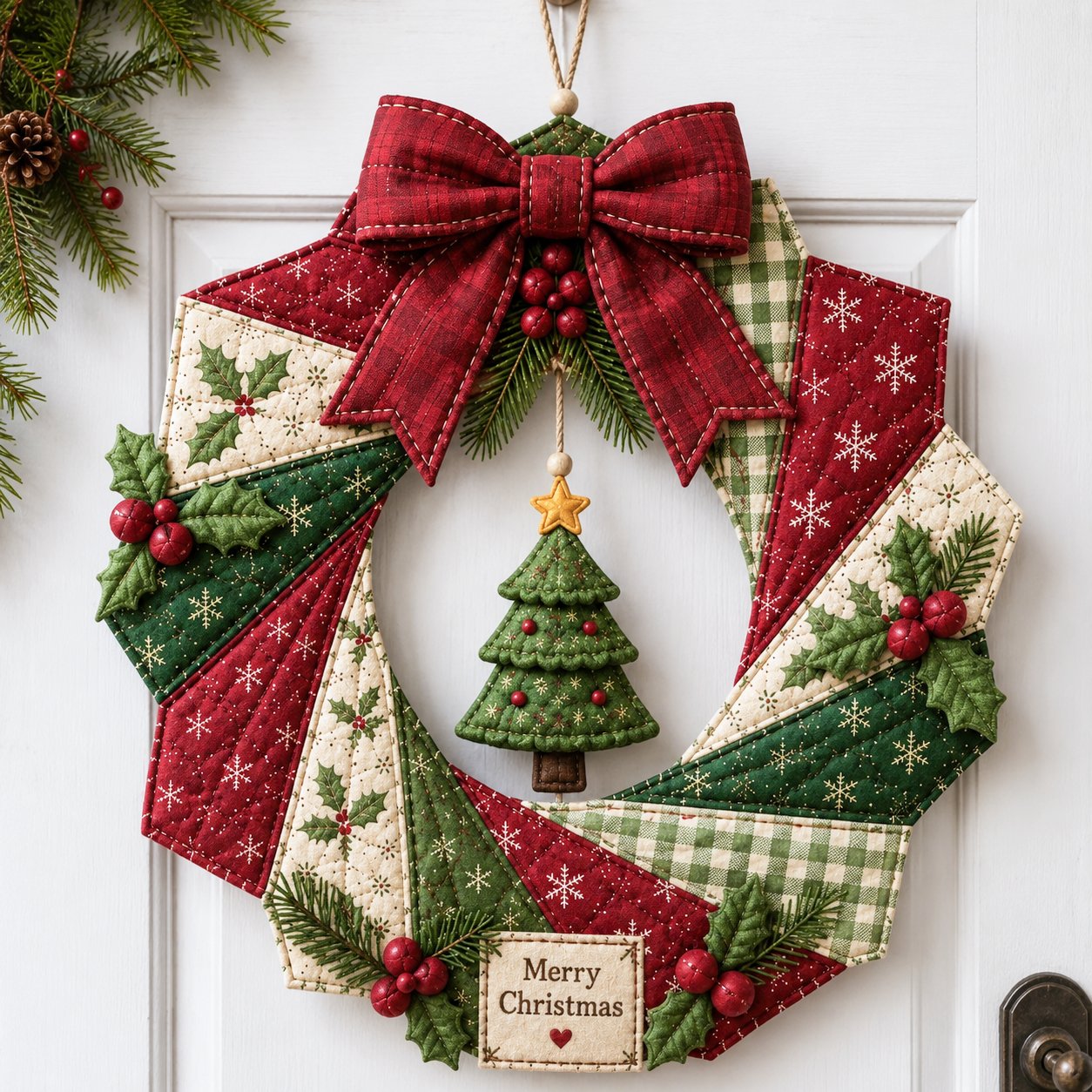 🎄 Christmas Fabric Wreath DIY Kit