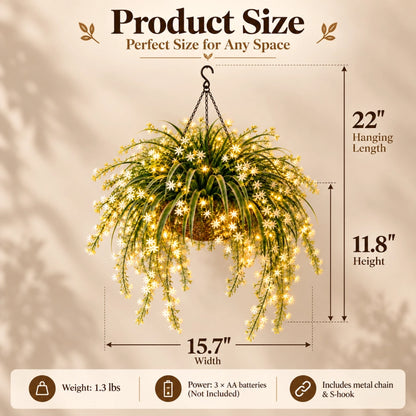 ✨ Blooming Fairy Light Hanging Basket