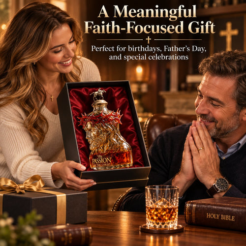 Sculpted Passion of the Christ Decanter | Premium Collectible Glass Bottle