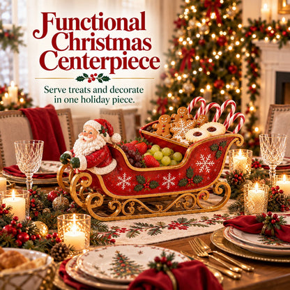 🎅🛷 Santa’s Holiday Treat Sleigh – Festive Serving Tray for Christmas Tables & Parties