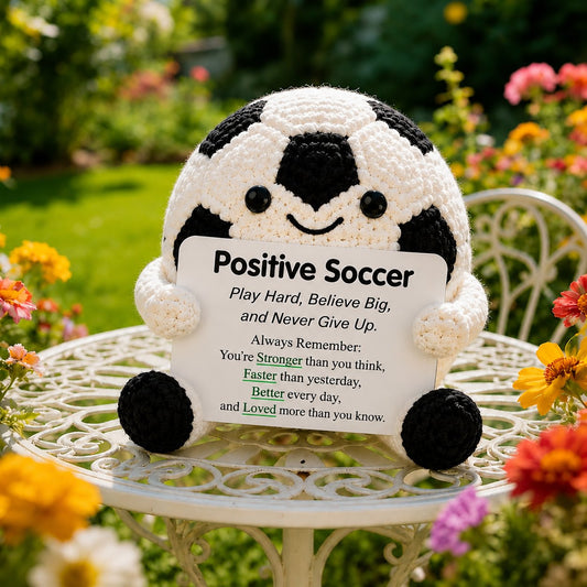⚽ Positive Soccer Buddy|Handmade Crochet Encouragement Gift 💚