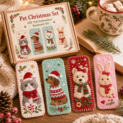 ⏳ Last Day 49% OFF – 🎄 DIY Felt Embroidery Bookmark Kit