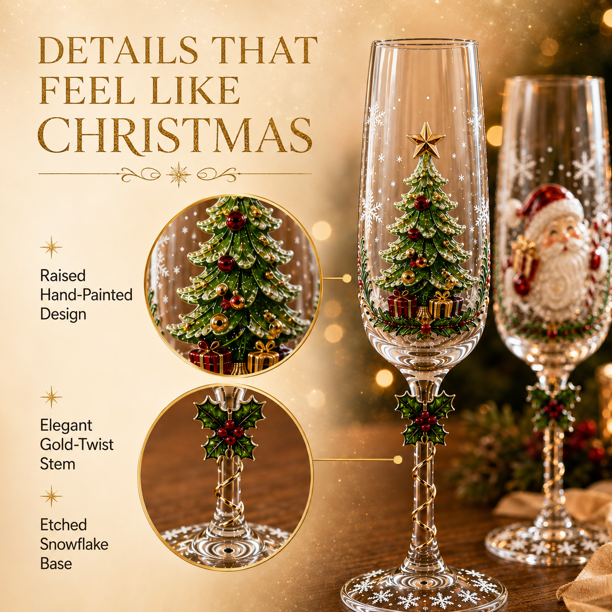 🎁Christmas Magic Champagne Glass Collection✨