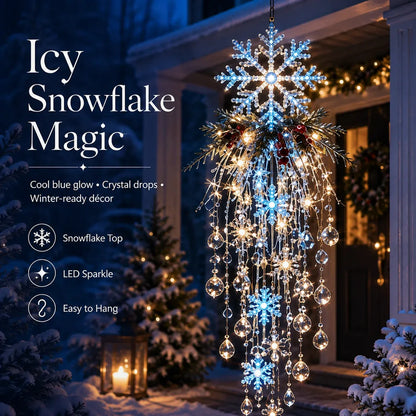 ✨❄️Crystal Cascade Christmas Light™ – Hanging Snowflake & Crystal LED Porch Décor