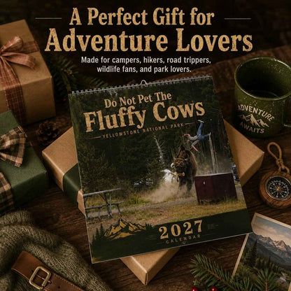 "Do Not Pet The Fluffy Cows" 🏞️ Bison Yellowstone National Park 2027 Wall Calendar