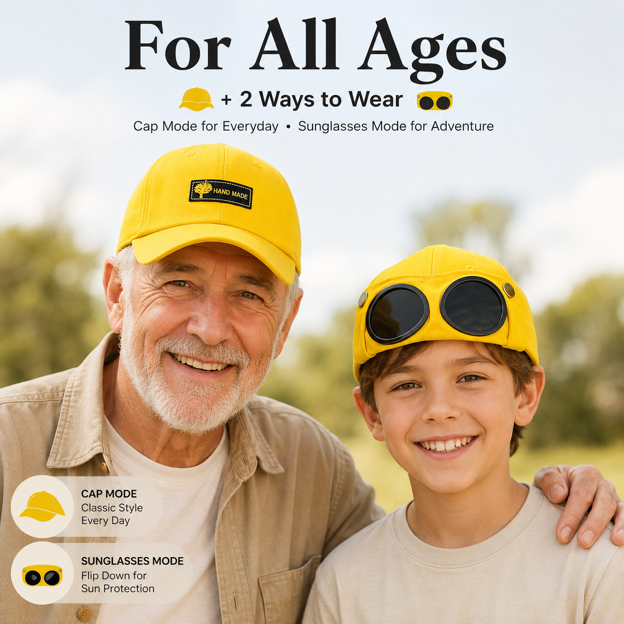 🧢🕶 Glasses-Friendly Baseball Cap - 100% Cotton
