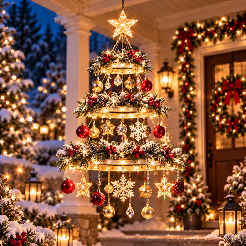 ✨ Holiday Hanging Light – Illuminated Christmas Garden & Porch Décor