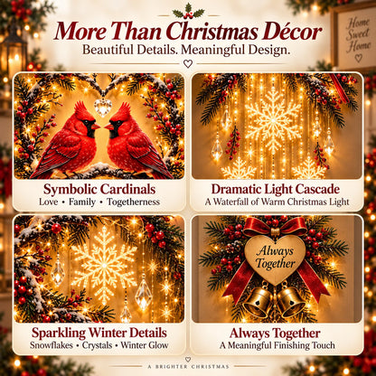 🐦 Always Together Cardinals™ – Lighted Christmas Wall Decor