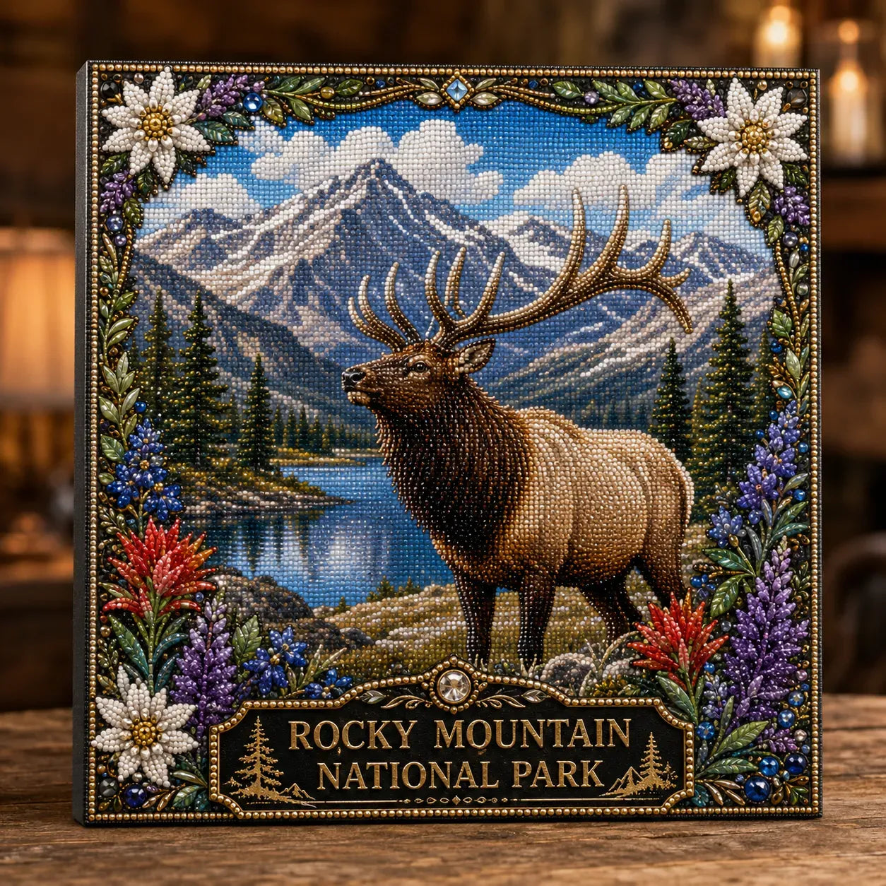 🏔️🌲 Premium 3D Pearl National Parks Wall Art Kit | Luxury Flocked Canvas with Scratch-Resistant Non-Fading Pearl Beads DIY Nature Decor ✨