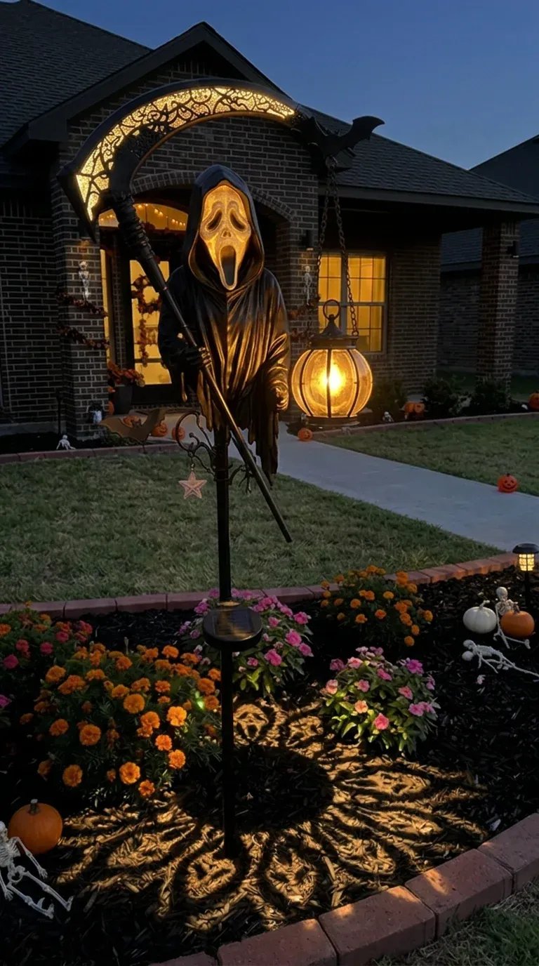 💀 Ghostface Grim Reaper Solar Garden Lantern