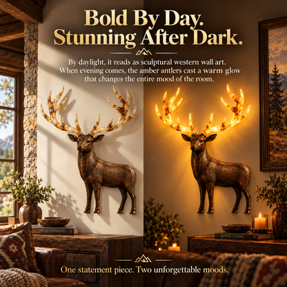💥 Hot-Selling Half-Price Deal ✨ Light-Up Longhorn Wall Sculpture, Rustic Western-Style LED Wall Decor🎁