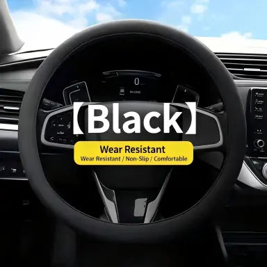 Universal Silicone Steering Wheel Cover – Non-Slip Soft Lychee Texture Auto Protector