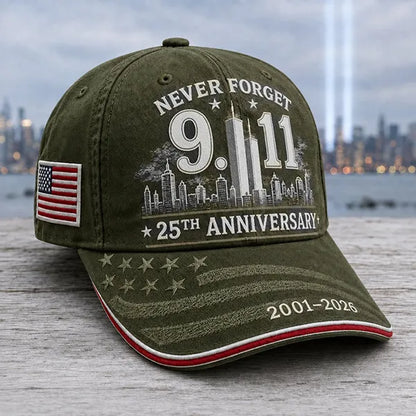 9/11 Never Forget 25th Anniversary Cap – Unisex Patriotic Memorial Hat🧢