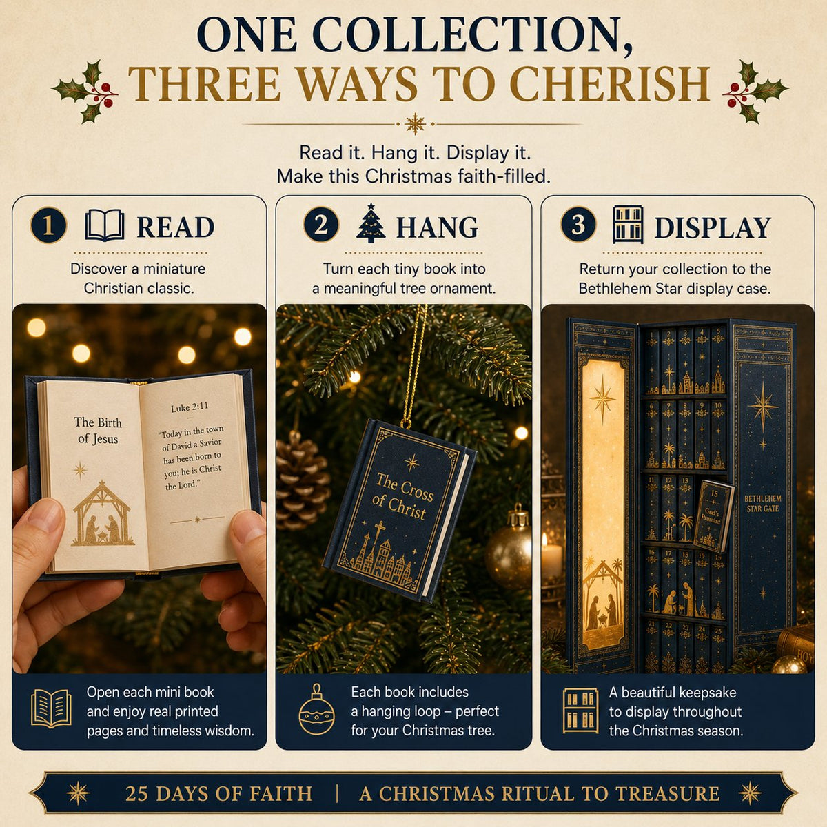 🎁Last Day 49% OFF-✦ 📖 25-Day Christian Mini Book Advent Calendar 🎄 ✦