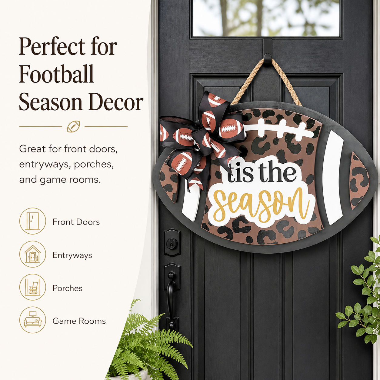 🏈🎄 Football Christmas Door Hanger – Game Day Spirit Meets Holiday Cheer