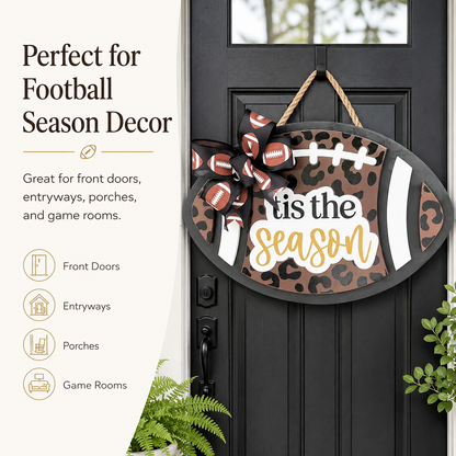 🏈🎄 Football Christmas Door Hanger – Game Day Spirit Meets Holiday Cheer