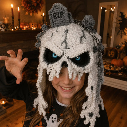 🎭🎃 Halloween Monster Hood DIY Crochet Kit | Premium Soft Yarn Materials with Step-by-Step Guide DIY Handmade Wearable Character Hood 🧶✨