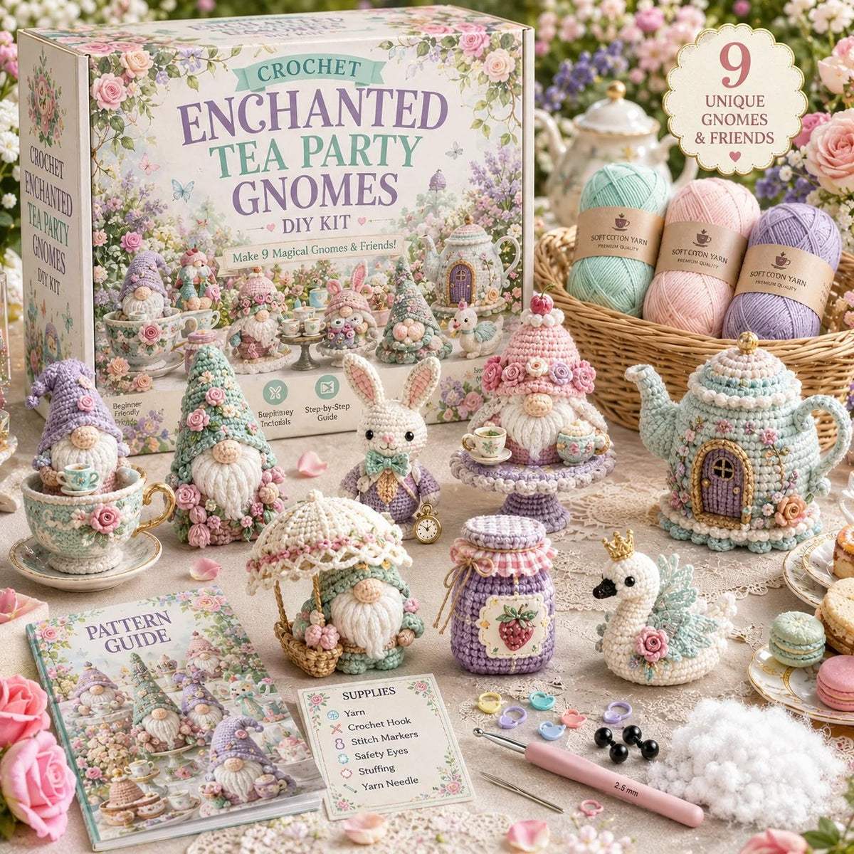 🧶💕 Cozy Gnome Crochet Starter Kit – All-in-One DIY Set with Video Guidance