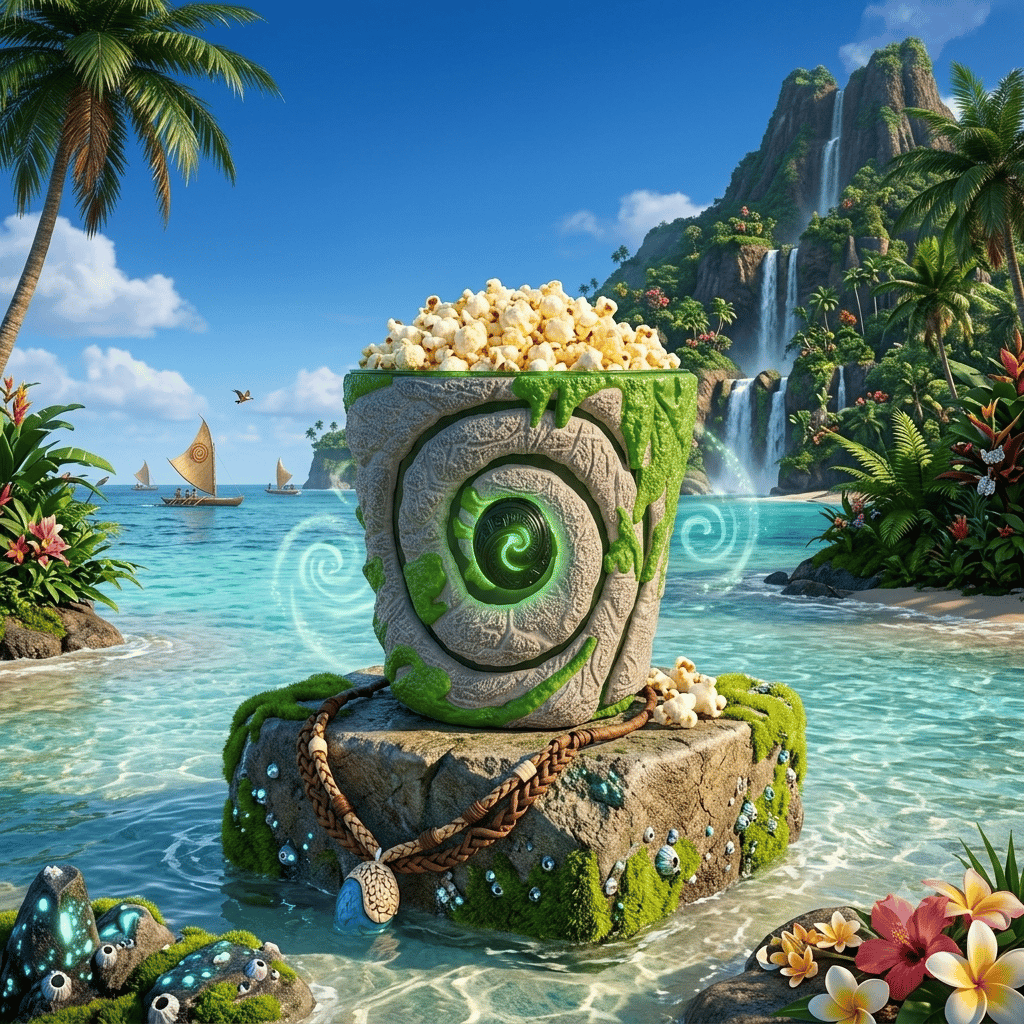 Moana Heart of Te Fiti Popcorn Bucket with Necklace