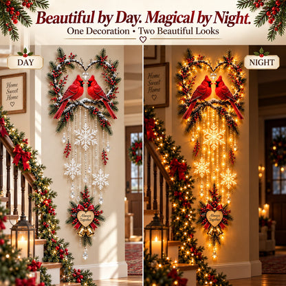 🐦 Always Together Cardinals™ – Lighted Christmas Wall Decor