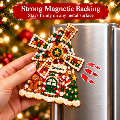 Plymagic DIY Pearl Art - Christmas Windmill Refrigerator Magnet