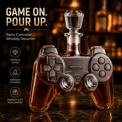 🎮 Retro Gaming Controller Whiskey Decanter – A Legendary Pour for Game Night 🥃