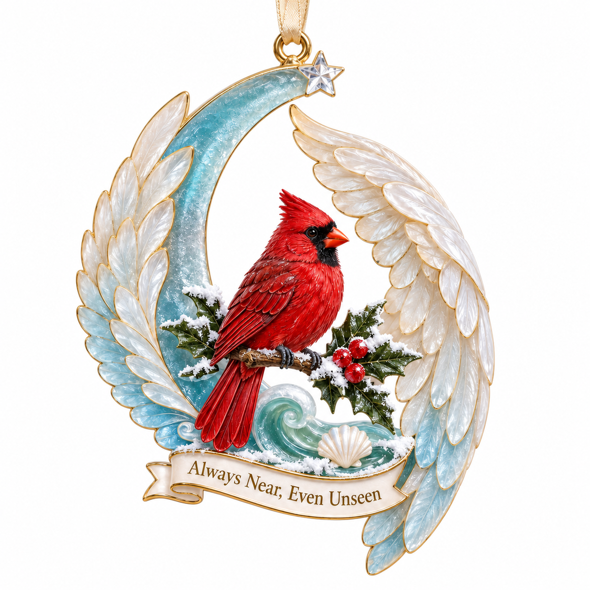 Cardinal & Angel Wing Memorial Ornaments