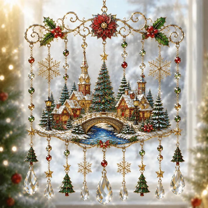 🎄🎐Handmade Christmas Stained Acrylic Window Hanging
