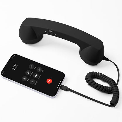 📞Vintage Select Bluetooth Phone Handset - Wireless/Wired and USB Phone Receiver for Comfortable Calls, Bluetooth/Type-c Port📞