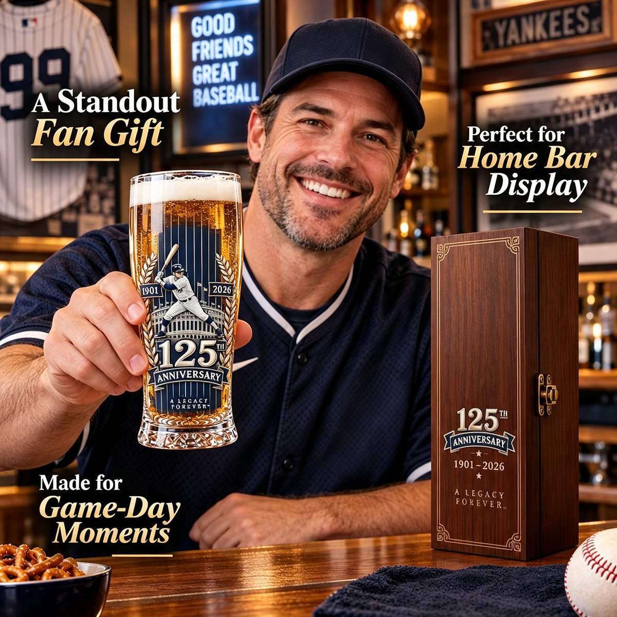Let’s Go Tribe! 125th Anniversary Commemorative Pint Glass