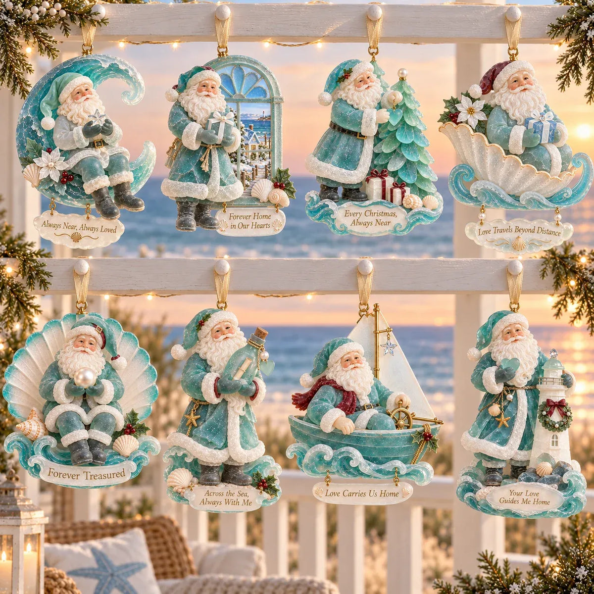 🎄Coastal Santa Christmas Ornament