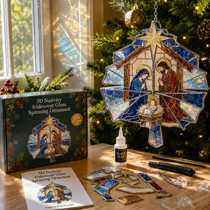 🎄Beginner-Friendly 3D Christmas Iridescent Suncatcher DIY Kit | Complete Kit with Glass-Style Panels, Metal Frames, Hanging Chain, Tools & Step-by-Step Guide Included 💕