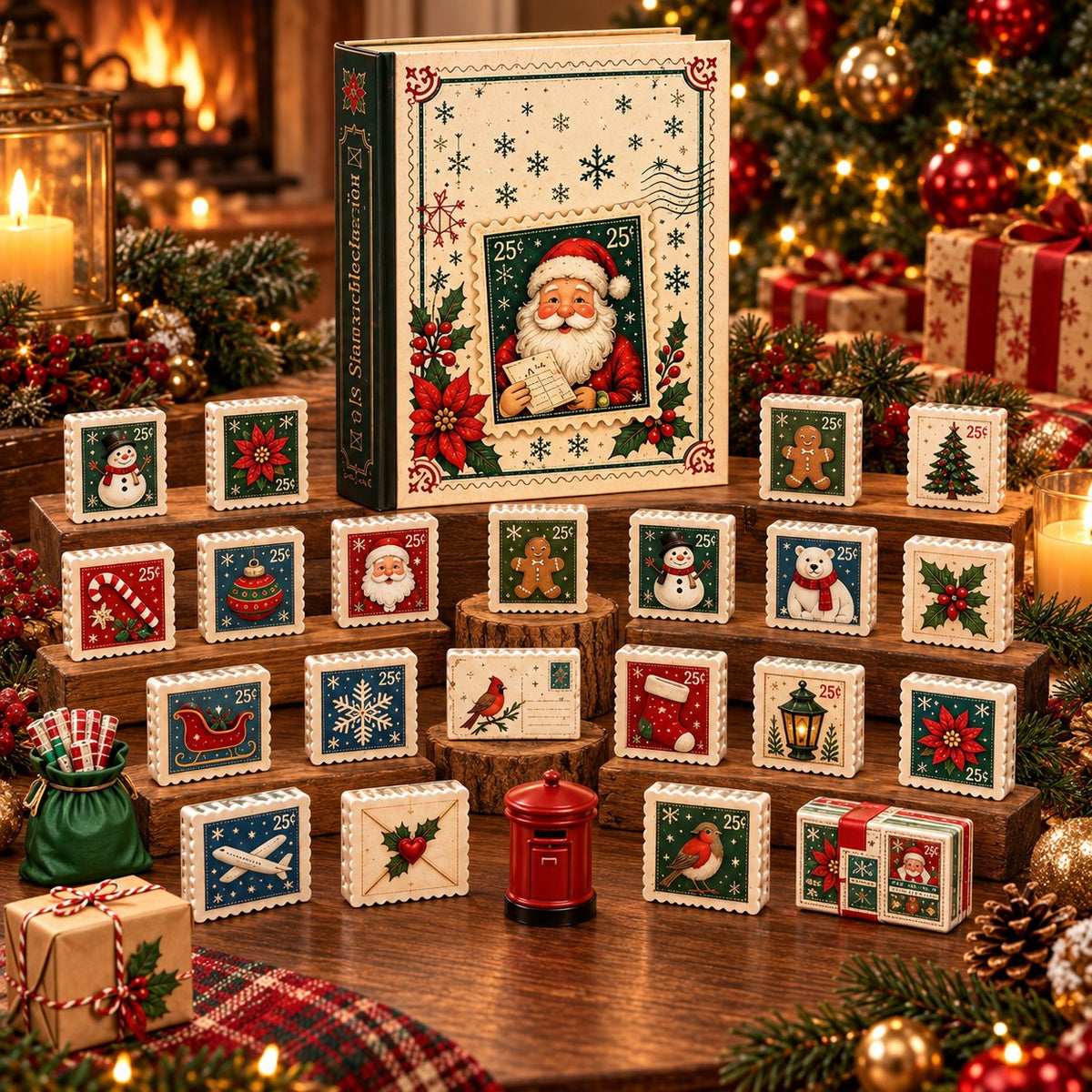 📮🎄 24 Days of Vintage Christmas Mail – Nostalgic Postal Ornament Countdown Collection