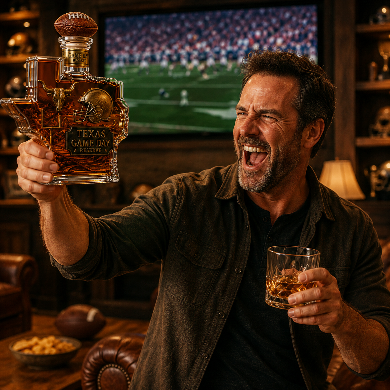 🏈 Texas Game Day Reserve Whiskey Decanter