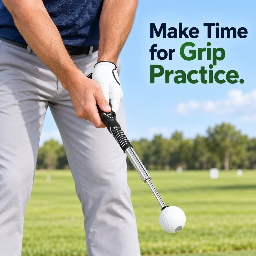 💥🏆Golf Grip Practice Tool with Contoured Handle and Ball End