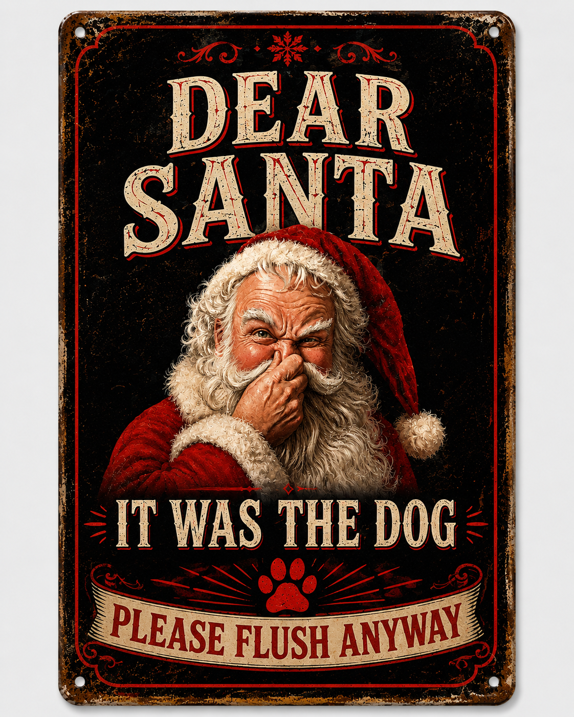 🎅🚽Santa Knows Funny Bathroom Sign